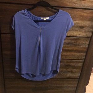 Blue silk top
